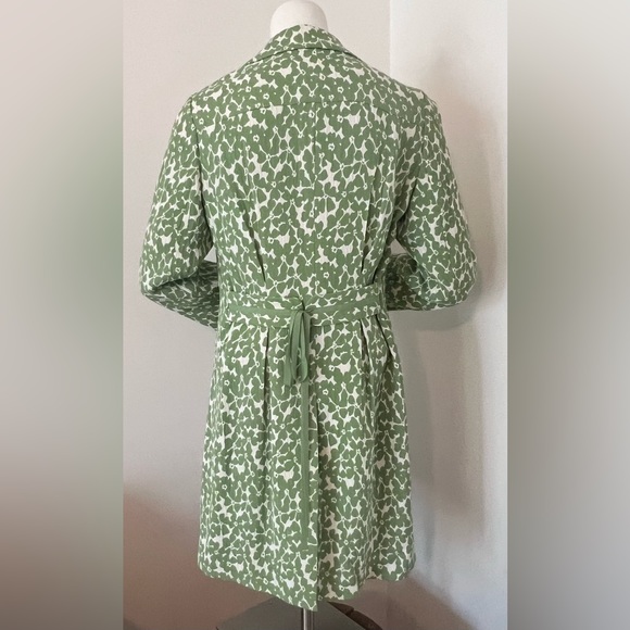 Nine West Floral Brocade One Button Single Breasted Trench Coat EUC - Picture 2 of 7